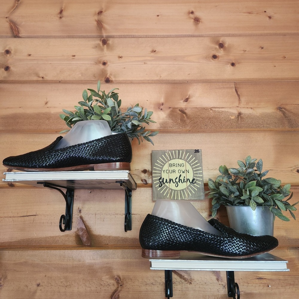 Cole Haan Sabrina Black Woven Loafer Flat Leather Textured Shoes D41120 Sz 10.5B - Picture 4 of 11